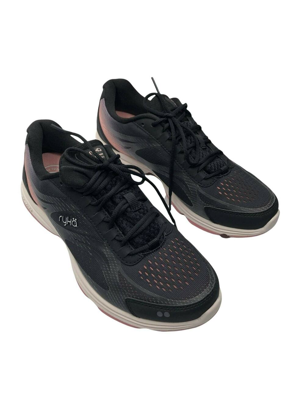 Ryka Womens Devo Plus 2 Running Shoes Active Black Ombre Mesh Lace Up 10M New